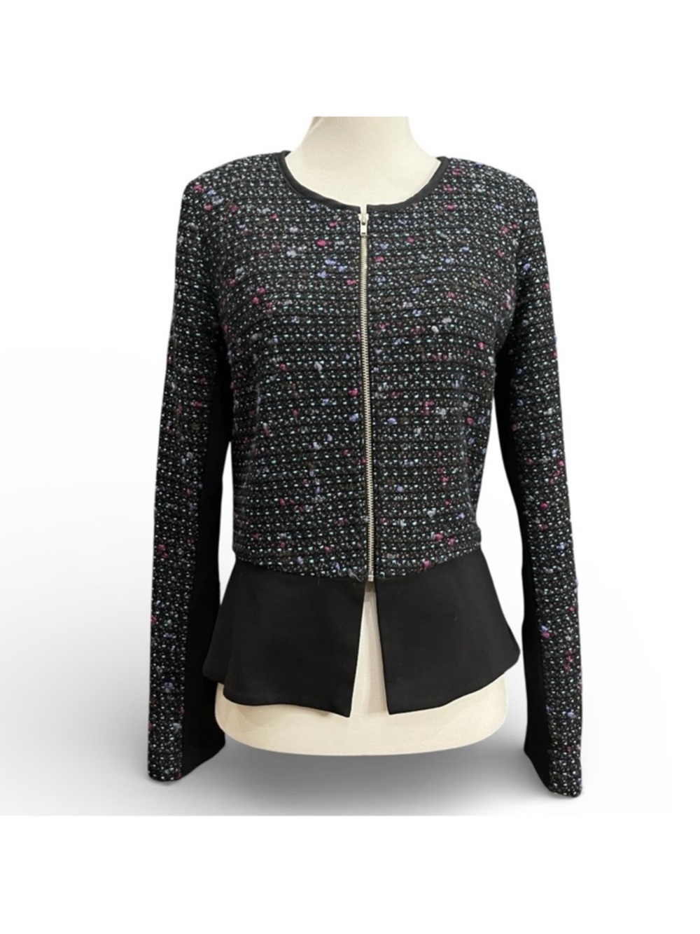 Barneys New York Tweed Moto Jacket Size 2